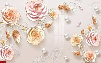 File in mica File tranh hoa trang sức in tường 3d TS5949 (bản gốc) sắc sảo