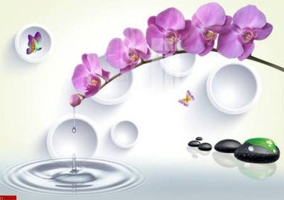 File tranh gốc File tranh hoa trang sức in tường 3d TS5990 chủ đề hiện đại