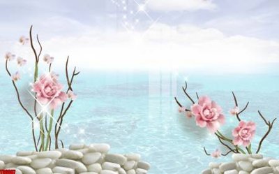 File ảnh File tranh hoa trang sức in tường 3d TS6007 (gốc) in backdrop sự kiện