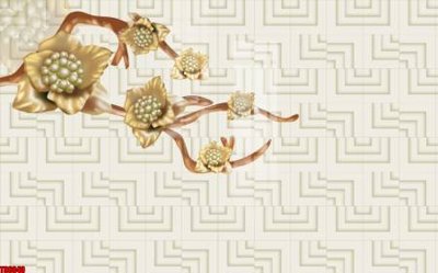 File in lụa File tranh hoa trang sức in tường 3d TS6040 (hoa văn) File tranh hoa trang sức in tường 3d TS6040