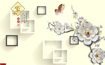 File in mica File tranh hoa trang sức in tường 3d TS6054 (bản gốc) siêu trong