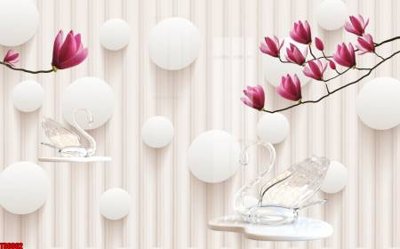 Ảnh gốc File tranh hoa trang sức in tường 3d TS6062 (nét căng) in mica