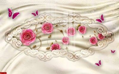 File tranh in trần File tranh hoa trang sức in tường 3d TS6073 (ảnh gốc siêu nét)