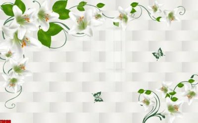 File gốc File tranh hoa trang sức in tường 3d TS6106 (trang trí) phòng ngủ