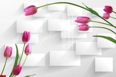 File tranh in tráng gương File tranh hoa trang sức in tường 3d TS6121 (siêu nét)