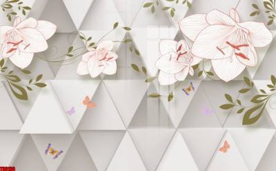 File ảnh File tranh hoa trang sức in tường 3d TS6130 (gốc) dùng in Pano