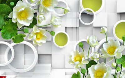 File tranh gốc File tranh hoa trang sức in tường 3d TS6177 (bản quyền) file PSD