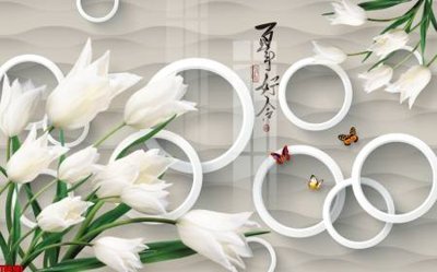 File in lụa File tranh hoa trang sức in tường 3d TS6181 (phong cảnh) File tranh hoa trang sức in tường 3d TS6181