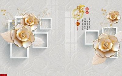 File tranh File tranh hoa trang sức in tường 3d TS6203 (bản gốc) treo quán cafe