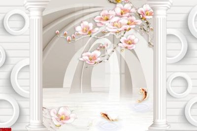 Download file gốc File tranh hoa trang sức in tường 3d TS6209 (in mica) trang trí