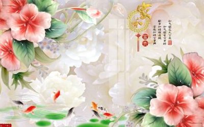 File in mica File tranh hoa trang sức in tường 3d TS6220 (bản gốc) sắc sảo