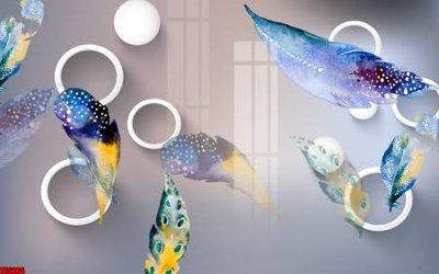 File gốc File tranh hoa trang sức in tường 3d TS6264 (in tráng gương) hiện đại