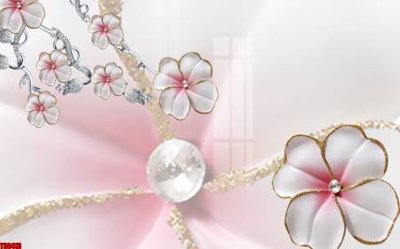 File gốc File tranh hoa trang sức in tường 3d TS6413 (ảnh rõ nét) để in