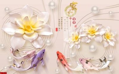 File gốc in ấn File tranh hoa trang sức in tường 3d TS6423 chất lượng vượt trội