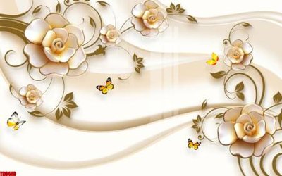 File tranh File tranh hoa trang sức in tường 3d TS6440 (bản gốc) in canvas