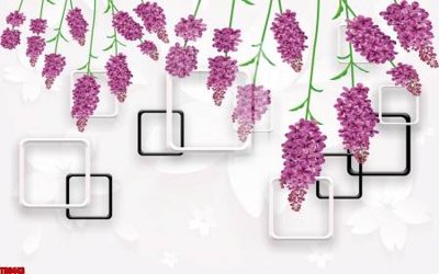 File gốc File tranh hoa trang sức in tường 3d TS6443 (in mica) trang trí