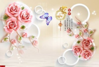 File tranh File tranh hoa trang sức in tường 3d TS6517 (gốc) chủ đề con người