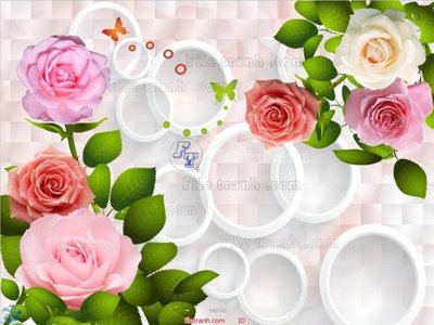 File gốc File hoa trang sức TS654 (in lụa) trang trí tường