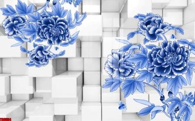 File in lụa File tranh hoa trang sức in tường 3d TS6554 (phong cảnh) File tranh hoa trang sức in tường 3d TS6554