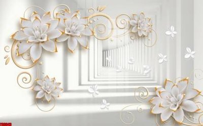 Hình ảnh file gốc in trần nhà File tranh hoa trang sức in tường 3d TS6643
