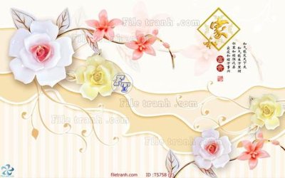 File tranh File hoa trang sức TS758 (bản gốc) treo quán cafe