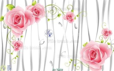File tranh File hoa trang sức TS839 (bản gốc) in lụa dán tường