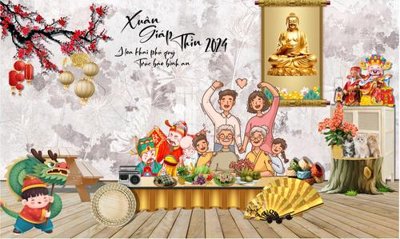 File gốc file in baner tết 2024 phông tiểu cảnh tết TTC60 (dành cho trang trí nội thất)