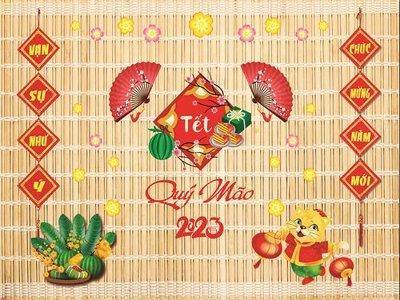 File gốc file in baner tết 2024 phông tiểu cảnh tết TTC61 (in 3D) nghệ thuật