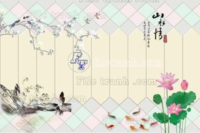 Tải file gốc File tranh gốc tranh tường hoa thủy mặc trung quốc TTQ105 (để in lụa)