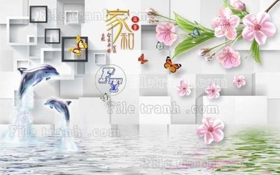 File gốc File tranh gốc tranh tường hoa thủy mặc trung quốc TTQ119 (in ấn) màu sắc trung thực