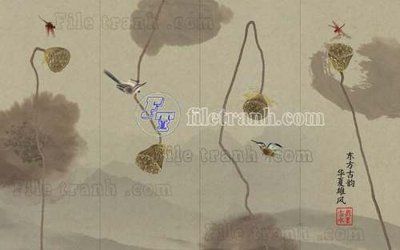 File tranh ảnh gốc File tranh gốc tranh tường hoa thủy mặc trung quốc TTQ124 dùng cho in khổ lớn
