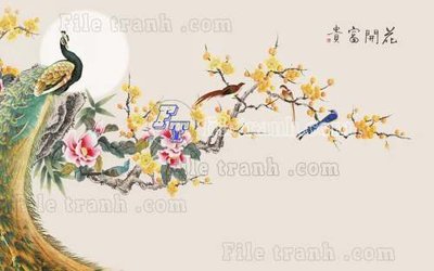 File gốc File tranh gốc tranh tường hoa thủy mặc trung quốc TTQ131 (in lụa) tranh mã đáo