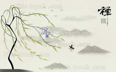 File in trần File tranh gốc tranh tường hoa thủy mặc trung quốc TTQ15 (bản gốc) 5D