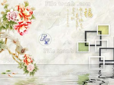 File gốc File tranh gốc tranh tường hoa thủy mặc trung quốc TTQ161 (ảnh chi tiết) để in trần