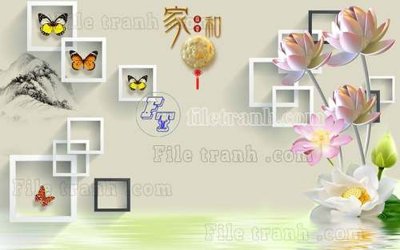 File gốc File tranh gốc tranh tường hoa thủy mặc trung quốc TTQ167 (in mica) làm bảng hiệu