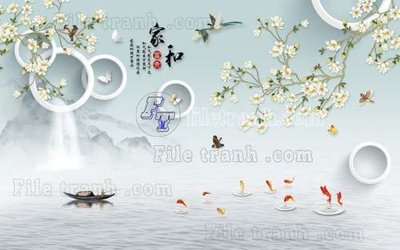 File in ấn chuyên nghiệp File tranh gốc tranh tường hoa thủy mặc trung quốc TTQ173 (file gốc)