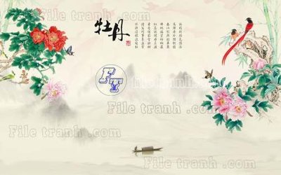 Tải file File tranh gốc tranh tường hoa thủy mặc trung quốc TTQ188 (PSD) cho in ấn quảng cáo