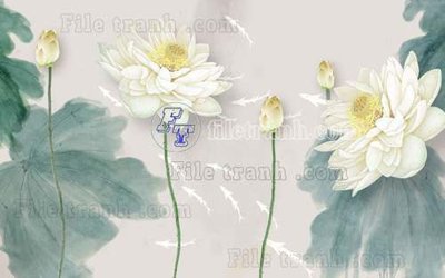 File gốc File tranh gốc tranh tường hoa thủy mặc trung quốc TTQ202 (chuẩn CMYK) cho nhà in