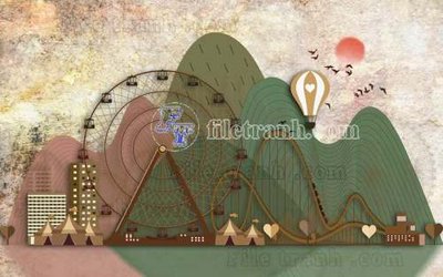 File in trần File tranh gốc tranh tường hoa thủy mặc trung quốc TTQ211 (file gốc) chủ đề vũ trụ