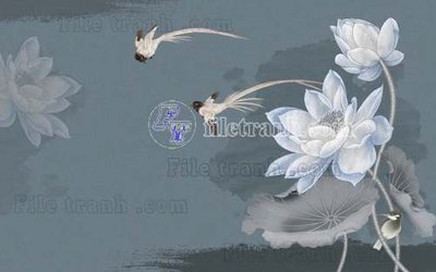 File gốc File tranh gốc tranh tường hoa thủy mặc trung quốc TTQ222 (cho in UV) siêu nét