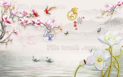 File gốc File tranh gốc tranh tường hoa thủy mặc trung quốc TTQ239 (cho in ấn) từ Filetranh.com