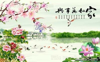 File in ấn cao cấp File tranh gốc tranh tường hoa thủy mặc trung quốc TTQ245 (file gốc)