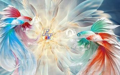 File gốc File tranh gốc tranh tường hoa thủy mặc trung quốc TTQ252 (in tráng gương) hiện đại