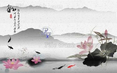 File tranh File tranh gốc tranh tường hoa thủy mặc trung quốc TTQ267 (bản gốc) treo phòng ăn