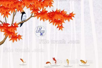 Chi tiết file gốc File tranh gốc tranh tường hoa thủy mặc trung quốc TTQ305 (cho in tráng gương)