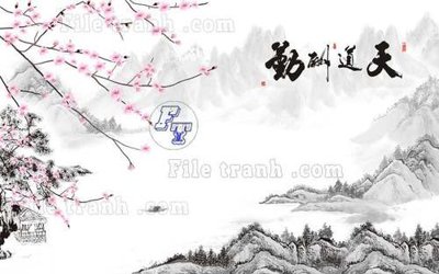 Tải xuống file tranh gốc File tranh gốc tranh tường hoa thủy mặc trung quốc TTQ306 (PSD/TIFF)