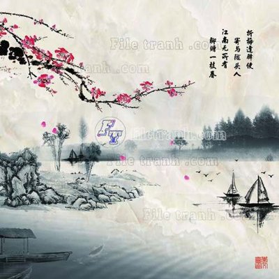 Chi tiết file gốc File tranh gốc tranh tường hoa thủy mặc trung quốc TTQ349 (cho in tráng gương)