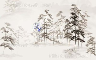 File ảnh File tranh gốc tranh tường hoa thủy mặc trung quốc TTQ361 (gốc) dùng in Pano