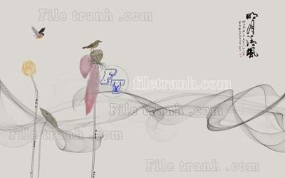 File tranh trang trí File tranh gốc tranh tường hoa thủy mặc trung quốc TTQ41 (tải file gốc)