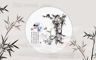 File ảnh File tranh gốc tranh tường hoa thủy mặc trung quốc TTQ427 (gốc) in backdrop sự kiện